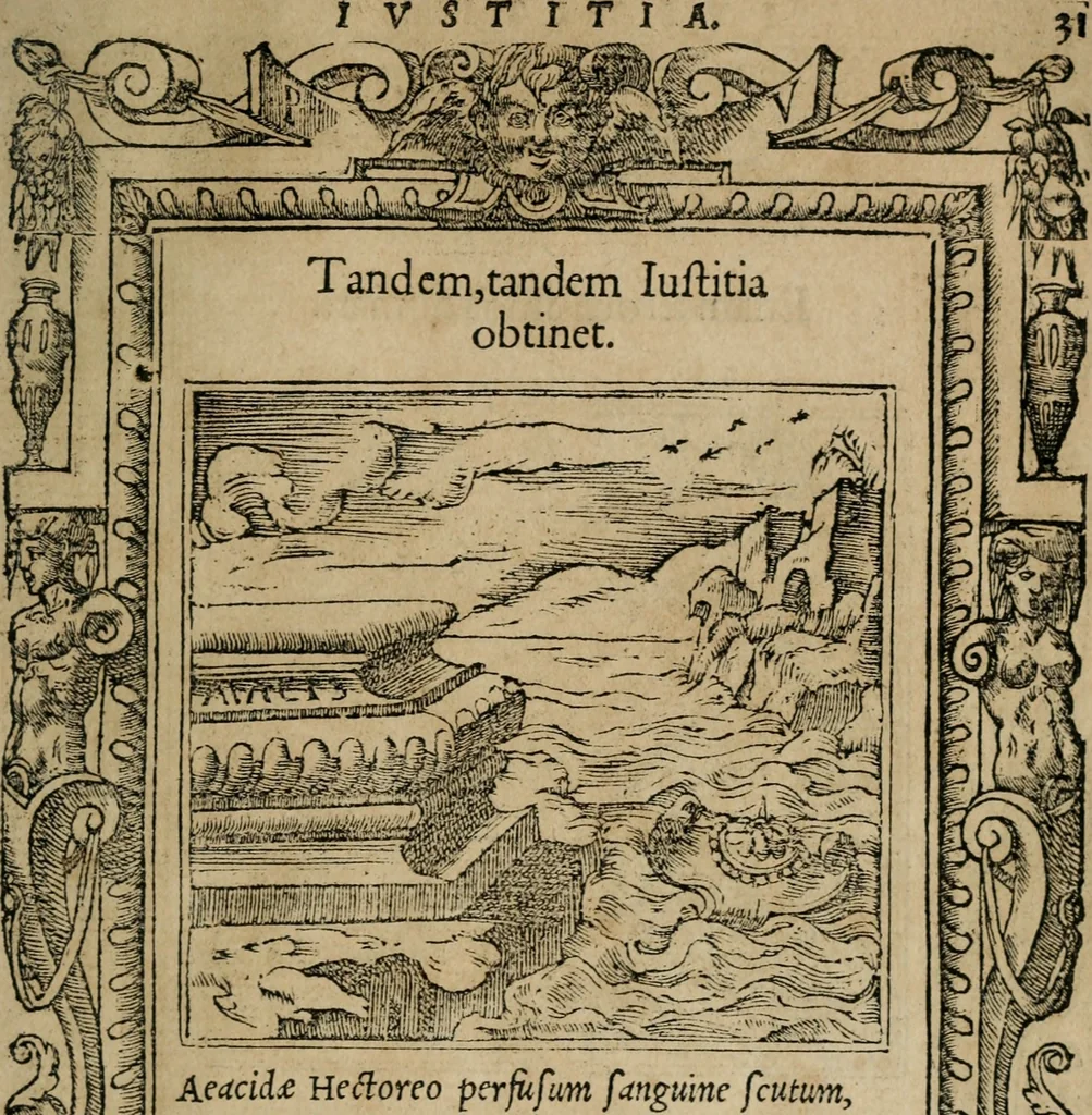 An illustration from Emblemata Andreae Alciati ..., 1548, leaf 34