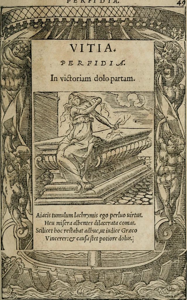 An illustration from Emblemata Andreae Alciati ..., 1548, leaf 52