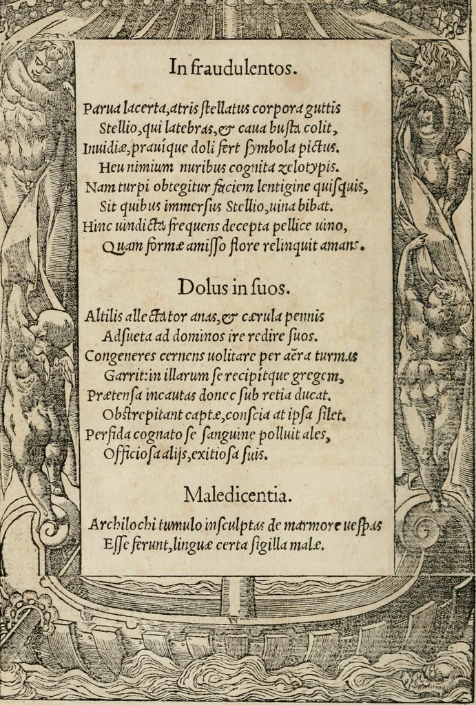 An illustration from Emblemata Andreae Alciati ..., 1548, leaf 53