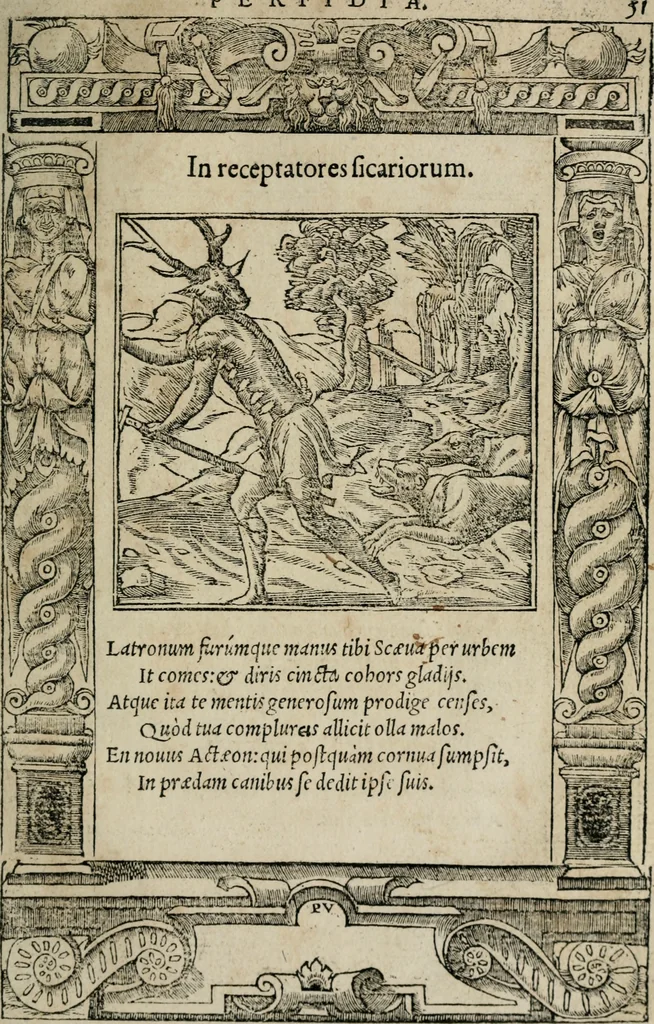 An illustration from Emblemata Andreae Alciati ..., 1548, leaf 54