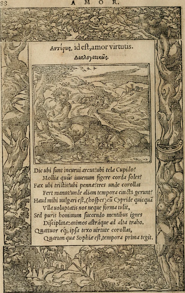 An illustration from Emblemata Andreae Alciati ..., 1548, leaf 91