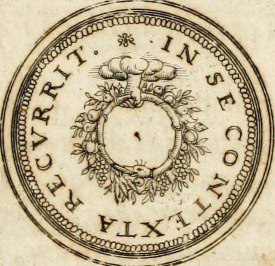 An illustration from Emblemata anniversaria Academiae Altorfinae : stvdiorvm ivventvtis exercitandorvm cavsa proposita et variorvm orationibvs exposita, 1597, leaf 102