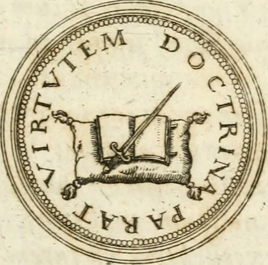An illustration from Emblemata anniversaria Academiae Altorfinae : stvdiorvm ivventvtis exercitandorvm cavsa proposita et variorvm orationibvs exposita, 1597, leaf 16