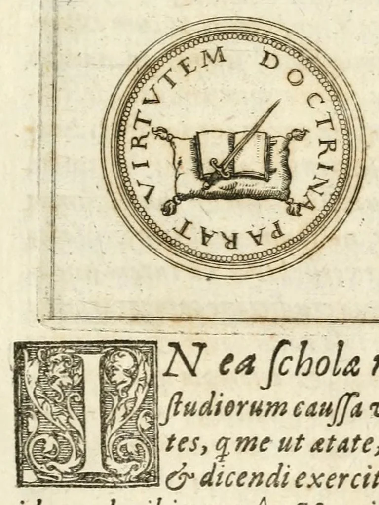 An illustration from Emblemata anniversaria Academiae Altorfinae : stvdiorvm ivventvtis exercitandorvm cavsa proposita et variorvm orationibvs exposita, 1597, leaf 17