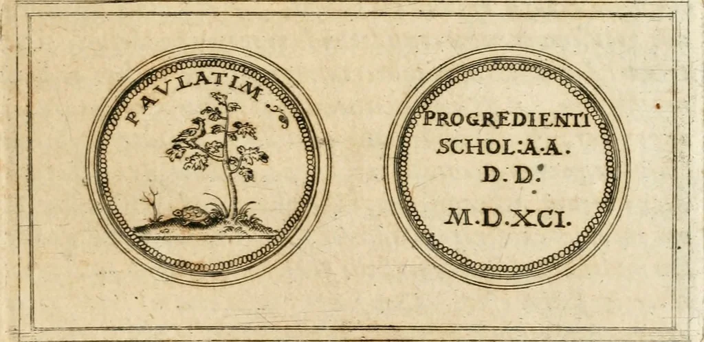An illustration from Emblemata anniversaria Academiae Altorfinae : stvdiorvm ivventvtis exercitandorvm cavsa proposita et variorvm orationibvs exposita, 1597, leaf 196