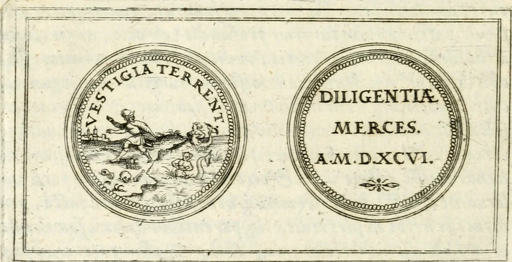 An illustration from Emblemata anniversaria Academiae Altorfinae : stvdiorvm ivventvtis exercitandorvm cavsa proposita et variorvm orationibvs exposita, 1597, leaf 291