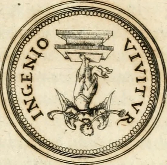 An illustration from Emblemata anniversaria Academiae Altorfinae : stvdiorvm ivventvtis exercitandorvm cavsa proposita et variorvm orationibvs exposita, 1597, leaf 32