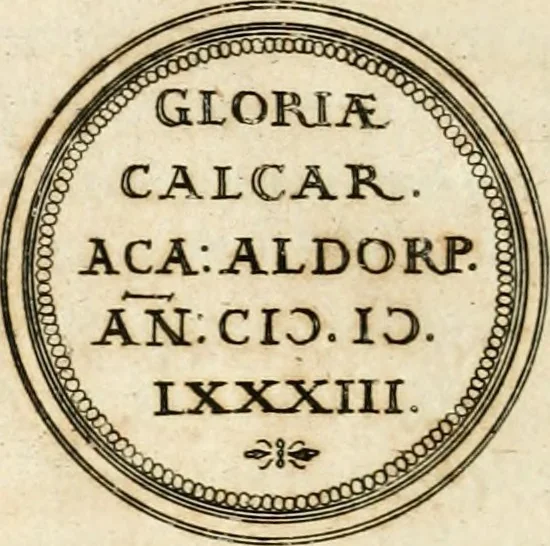 An illustration from Emblemata anniversaria Academiae Altorfinae : stvdiorvm ivventvtis exercitandorvm cavsa proposita et variorvm orationibvs exposita, 1597, leaf 39