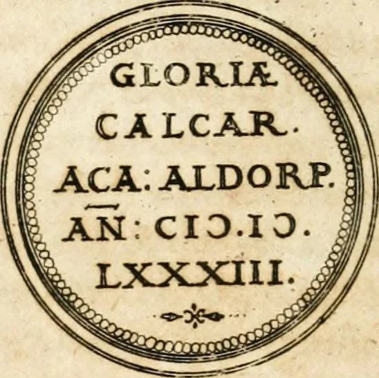 An illustration from Emblemata anniversaria Academiae Altorfinae : stvdiorvm ivventvtis exercitandorvm cavsa proposita et variorvm orationibvs exposita, 1597, leaf 45