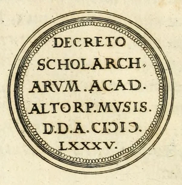 An illustration from Emblemata anniversaria Academiae Altorfinae : stvdiorvm ivventvtis exercitandorvm cavsa proposita et variorvm orationibvs exposita, 1597, leaf 80