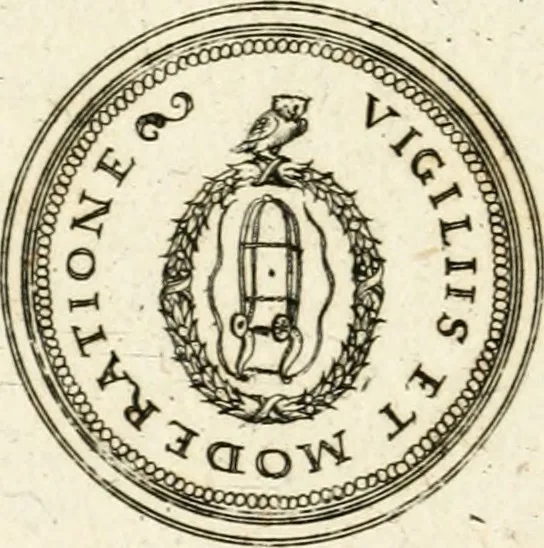 An illustration from Emblemata anniversaria Academiae Altorfinae : stvdiorvm ivventvtis exercitandorvm cavsa proposita et variorvm orationibvs exposita, 1597, leaf 85