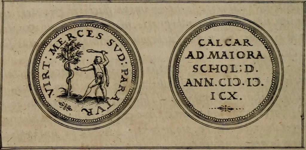 An illustration from Emblemata anniversaria Academiae Altorfinae : studiorum iuventutis exercitandorum causa proposita et variorum orationibus exposita, 1597, leaf 141