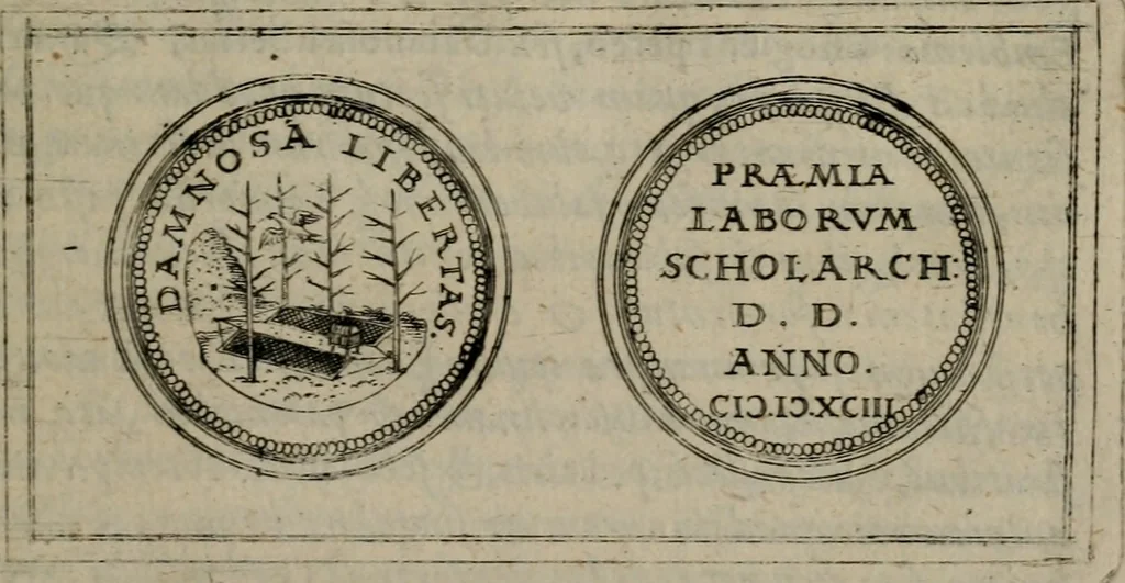 An illustration from Emblemata anniversaria Academiae Altorfinae : studiorum iuventutis exercitandorum causa proposita et variorum orationibus exposita, 1597, leaf 226