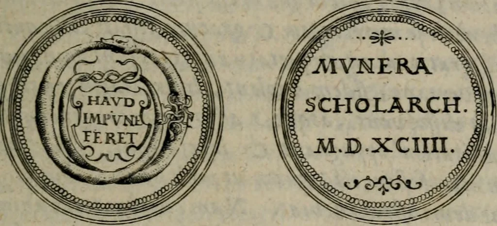 An illustration from Emblemata anniversaria Academiae Altorfinae : studiorum iuventutis exercitandorum causa proposita et variorum orationibus exposita, 1597, leaf 262