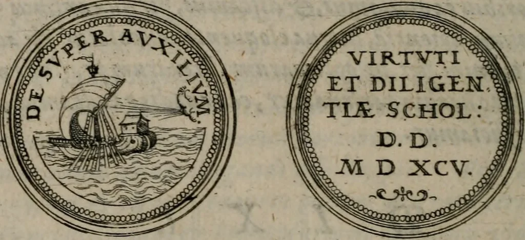 An illustration from Emblemata anniversaria Academiae Altorfinae : studiorum iuventutis exercitandorum causa proposita et variorum orationibus exposita, 1597, leaf 275
