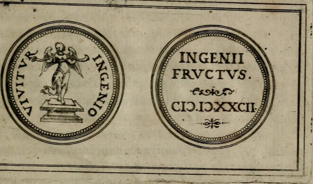 An illustration from Emblemata anniversaria Academiae Altorfinae : studiorum iuventutis exercitandorum causa proposita et variorum orationibus exposita, 1597, leaf 30
