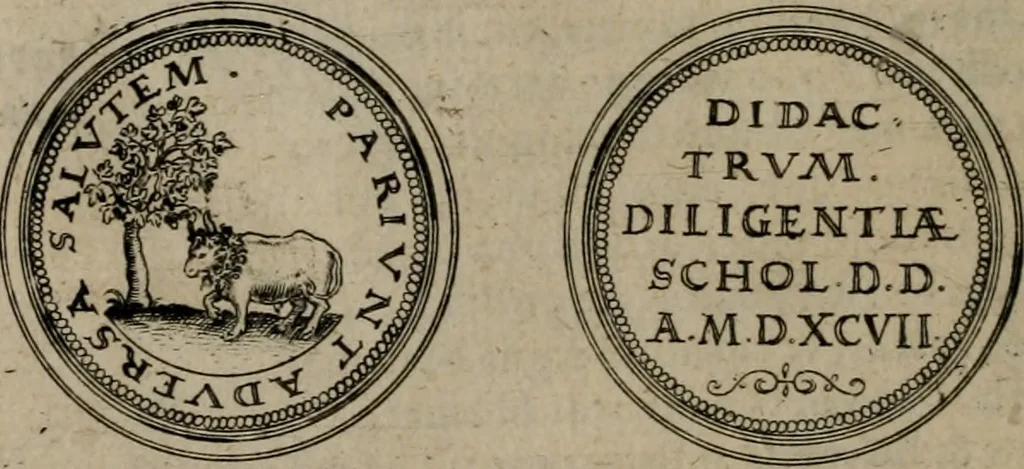 An illustration from Emblemata anniversaria Academiae Altorfinae : studiorum iuventutis exercitandorum causa proposita et variorum orationibus exposita, 1597, leaf 305