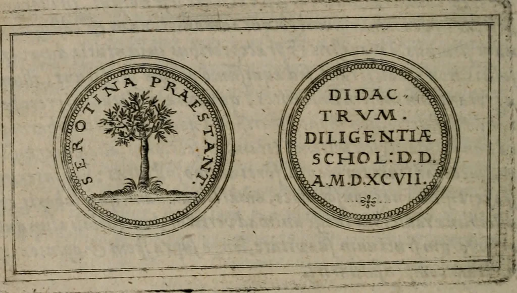 An illustration from Emblemata anniversaria Academiae Altorfinae : studiorum iuventutis exercitandorum causa proposita et variorum orationibus exposita, 1597, leaf 317