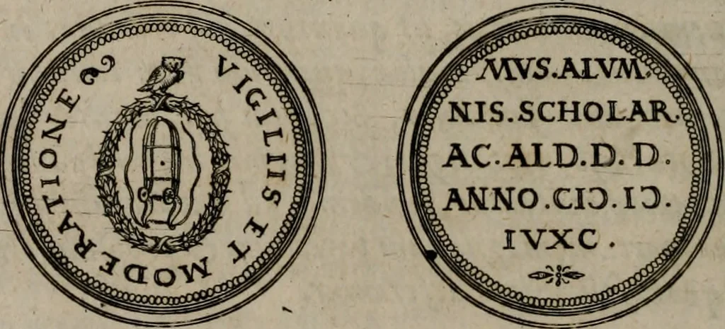 An illustration from Emblemata anniversaria Academiae Altorfinae : studiorum iuventutis exercitandorum causa proposita et variorum orationibus exposita, 1597, leaf 83