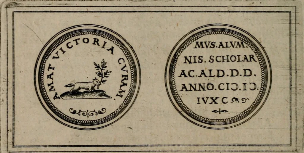 An illustration from Emblemata anniversaria Academiae Altorfinae : studiorum iuventutis exercitandorum causa proposita et variorum orationibus exposita, 1597, leaf 93