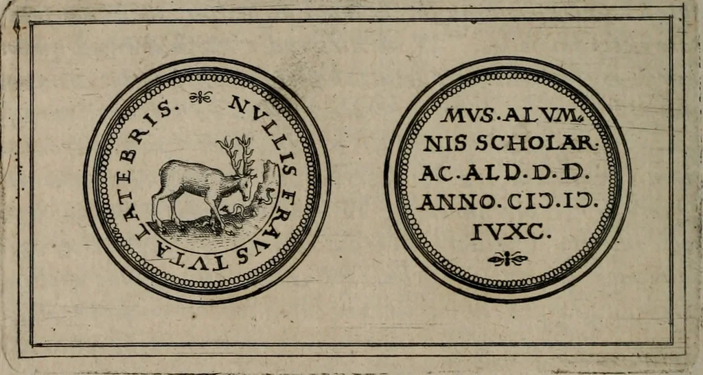 An illustration from Emblemata anniversaria Academiae Altorfinae : studiorum iuventutis exercitandorum causa proposita et variorum orationibus exposita, 1597, leaf 97