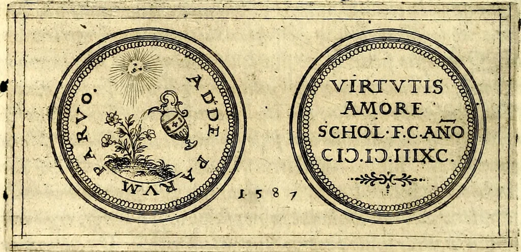 An illustration from Emblemata anniversaria Academiae Noribergensis, qvae est Altorffii: stvdiorum juventutis exercitandorum caussâ inde ab ann. Christi CD D LXXVII usq; ad annum CD D CXVI proposita; oratiunculis eruditis & nervosis in panegyribus academicis explicata, 1617, leaf 151