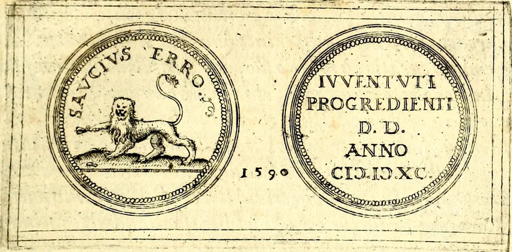 An illustration from Emblemata anniversaria Academiae Noribergensis, qvae est Altorffii: stvdiorum juventutis exercitandorum caussâ inde ab ann. Christi CD D LXXVII usq; ad annum CD D CXVI proposita; oratiunculis eruditis & nervosis in panegyribus academicis explicata, 1617, leaf 192