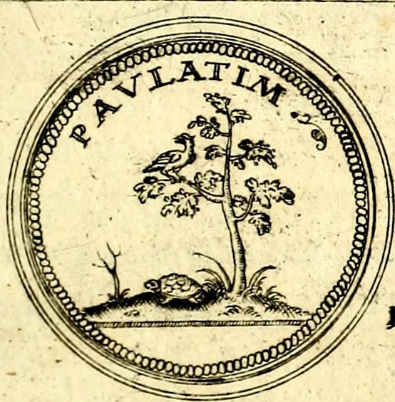 An illustration from Emblemata anniversaria Academiae Noribergensis, qvae est Altorffii: stvdiorum juventutis exercitandorum caussâ inde ab ann. Christi CD D LXXVII usq; ad annum CD D CXVI proposita; oratiunculis eruditis & nervosis in panegyribus academicis explicata, 1617, leaf 212