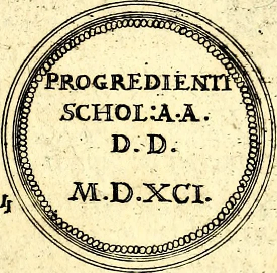 An illustration from Emblemata anniversaria Academiae Noribergensis, qvae est Altorffii: stvdiorum juventutis exercitandorum caussâ inde ab ann. Christi CD D LXXVII usq; ad annum CD D CXVI proposita; oratiunculis eruditis & nervosis in panegyribus academicis explicata, 1617, leaf 212