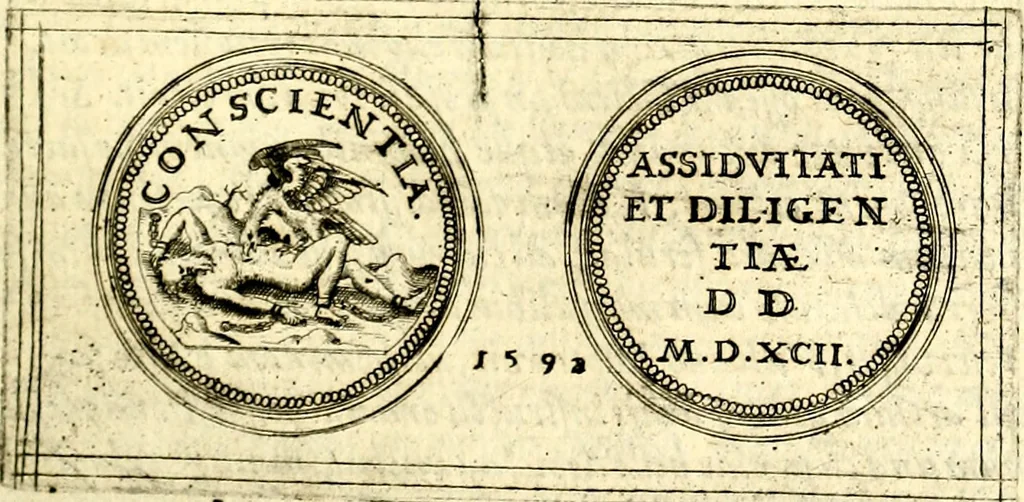 An illustration from Emblemata anniversaria Academiae Noribergensis, qvae est Altorffii: stvdiorum juventutis exercitandorum caussâ inde ab ann. Christi CD D LXXVII usq; ad annum CD D CXVI proposita; oratiunculis eruditis & nervosis in panegyribus academicis explicata, 1617, leaf 218