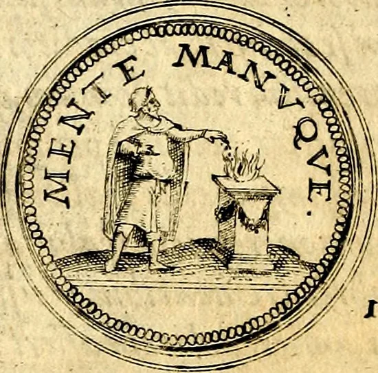 An illustration from Emblemata anniversaria Academiae Noribergensis, qvae est Altorffii: stvdiorum juventutis exercitandorum caussâ inde ab ann. Christi CD D LXXVII usq; ad annum CD D CXVI proposita; oratiunculis eruditis & nervosis in panegyribus academicis explicata, 1617, leaf 239