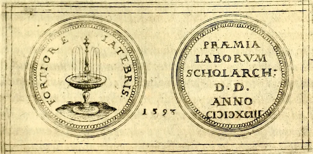 An illustration from Emblemata anniversaria Academiae Noribergensis, qvae est Altorffii: stvdiorum juventutis exercitandorum caussâ inde ab ann. Christi CD D LXXVII usq; ad annum CD D CXVI proposita; oratiunculis eruditis & nervosis in panegyribus academicis explicata, 1617, leaf 244
