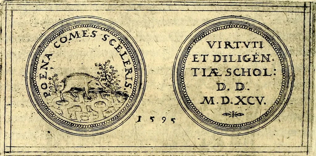 An illustration from Emblemata anniversaria Academiae Noribergensis, qvae est Altorffii: stvdiorum juventutis exercitandorum caussâ inde ab ann. Christi CD D LXXVII usq; ad annum CD D CXVI proposita; oratiunculis eruditis & nervosis in panegyribus academicis explicata, 1617, leaf 265
