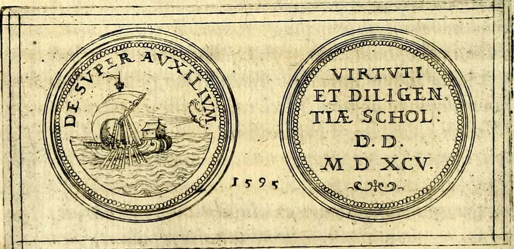 An illustration from Emblemata anniversaria Academiae Noribergensis, qvae est Altorffii: stvdiorum juventutis exercitandorum caussâ inde ab ann. Christi CD D LXXVII usq; ad annum CD D CXVI proposita; oratiunculis eruditis & nervosis in panegyribus academicis explicata, 1617, leaf 271