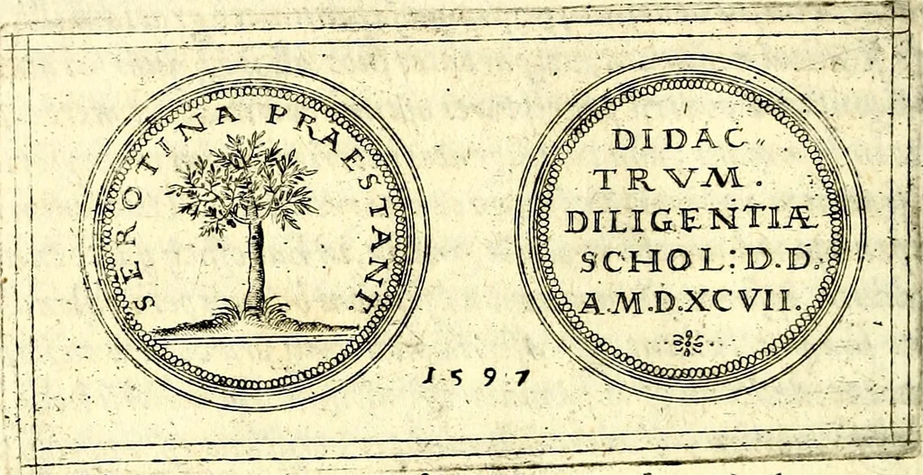 An illustration from Emblemata anniversaria Academiae Noribergensis, qvae est Altorffii: stvdiorum juventutis exercitandorum caussâ inde ab ann. Christi CD D LXXVII usq; ad annum CD D CXVI proposita; oratiunculis eruditis & nervosis in panegyribus academicis explicata, 1617, leaf 303