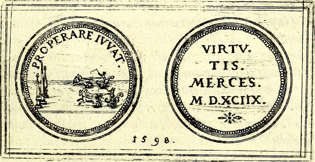 An illustration from Emblemata anniversaria Academiae Noribergensis, qvae est Altorffii: stvdiorum juventutis exercitandorum caussâ inde ab ann. Christi CD D LXXVII usq; ad annum CD D CXVI proposita; oratiunculis eruditis & nervosis in panegyribus academicis explicata, 1617, leaf 308