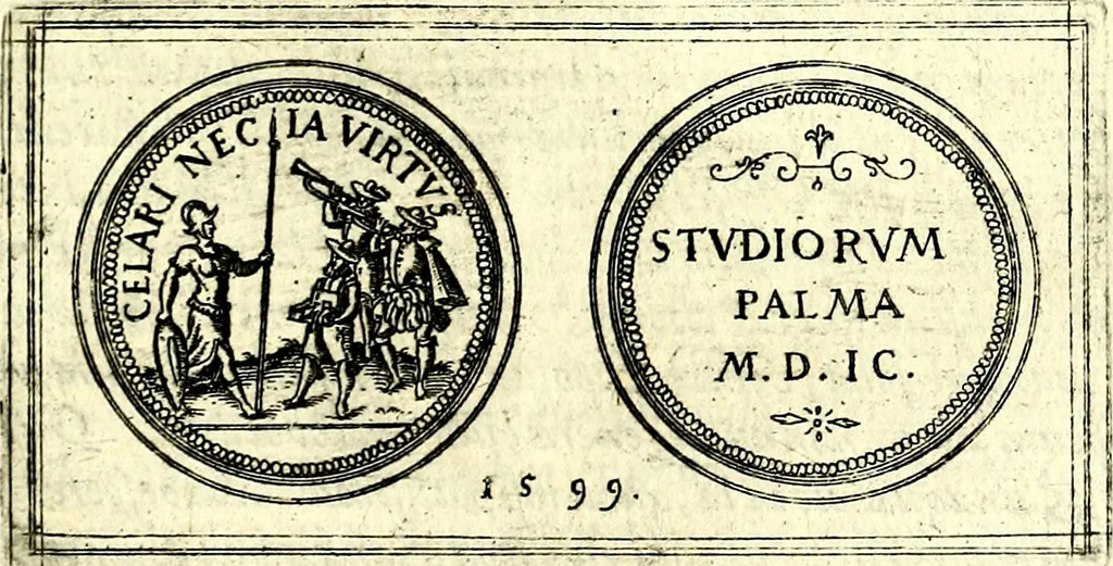 An illustration from Emblemata anniversaria Academiae Noribergensis, qvae est Altorffii: stvdiorum juventutis exercitandorum caussâ inde ab ann. Christi CD D LXXVII usq; ad annum CD D CXVI proposita; oratiunculis eruditis & nervosis in panegyribus academicis explicata, 1617, leaf 320