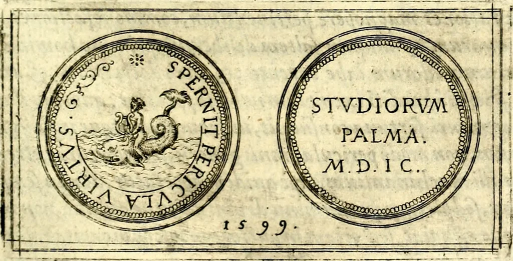 An illustration from Emblemata anniversaria Academiae Noribergensis, qvae est Altorffii: stvdiorum juventutis exercitandorum caussâ inde ab ann. Christi CD D LXXVII usq; ad annum CD D CXVI proposita; oratiunculis eruditis & nervosis in panegyribus academicis explicata, 1617, leaf 324