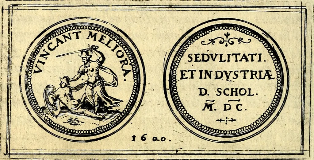 An illustration from Emblemata anniversaria Academiae Noribergensis, qvae est Altorffii: stvdiorum juventutis exercitandorum caussâ inde ab ann. Christi CD D LXXVII usq; ad annum CD D CXVI proposita; oratiunculis eruditis & nervosis in panegyribus academicis explicata, 1617, leaf 337