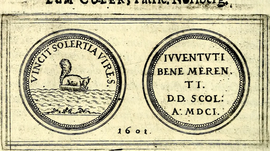 An illustration from Emblemata anniversaria Academiae Noribergensis, qvae est Altorffii: stvdiorum juventutis exercitandorum caussâ inde ab ann. Christi CD D LXXVII usq; ad annum CD D CXVI proposita; oratiunculis eruditis & nervosis in panegyribus academicis explicata, 1617, leaf 353
