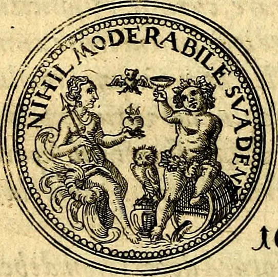 An illustration from Emblemata anniversaria Academiae Noribergensis, qvae est Altorffii: stvdiorum juventutis exercitandorum caussâ inde ab ann. Christi CD D LXXVII usq; ad annum CD D CXVI proposita; oratiunculis eruditis & nervosis in panegyribus academicis explicata, 1617, leaf 397