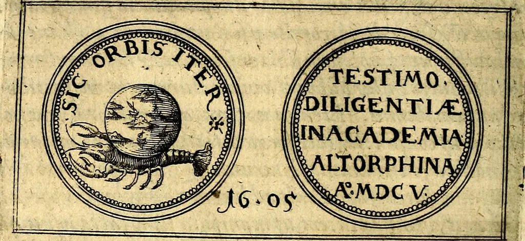 An illustration from Emblemata anniversaria Academiae Noribergensis, qvae est Altorffii: stvdiorum juventutis exercitandorum caussâ inde ab ann. Christi CD D LXXVII usq; ad annum CD D CXVI proposita; oratiunculis eruditis & nervosis in panegyribus academicis explicata, 1617, leaf 401