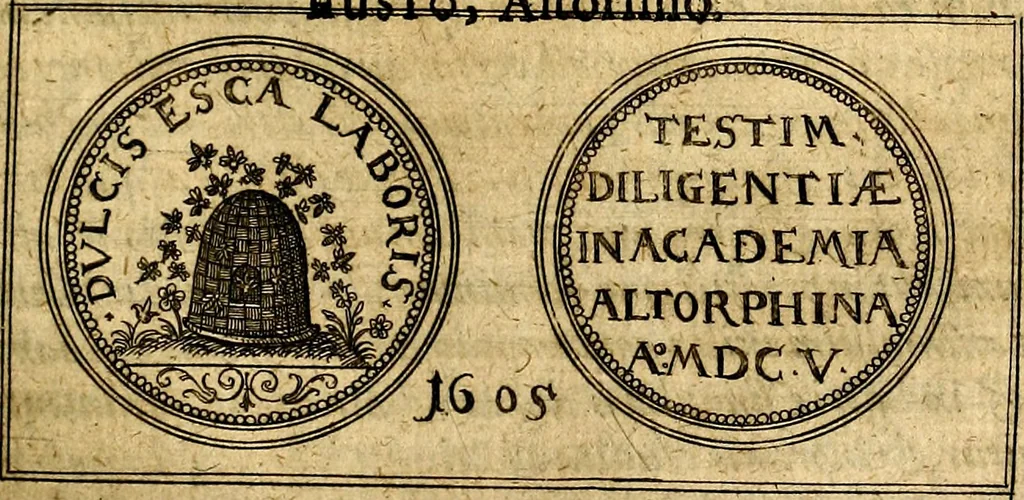 An illustration from Emblemata anniversaria Academiae Noribergensis, qvae est Altorffii: stvdiorum juventutis exercitandorum caussâ inde ab ann. Christi CD D LXXVII usq; ad annum CD D CXVI proposita; oratiunculis eruditis & nervosis in panegyribus academicis explicata, 1617, leaf 406