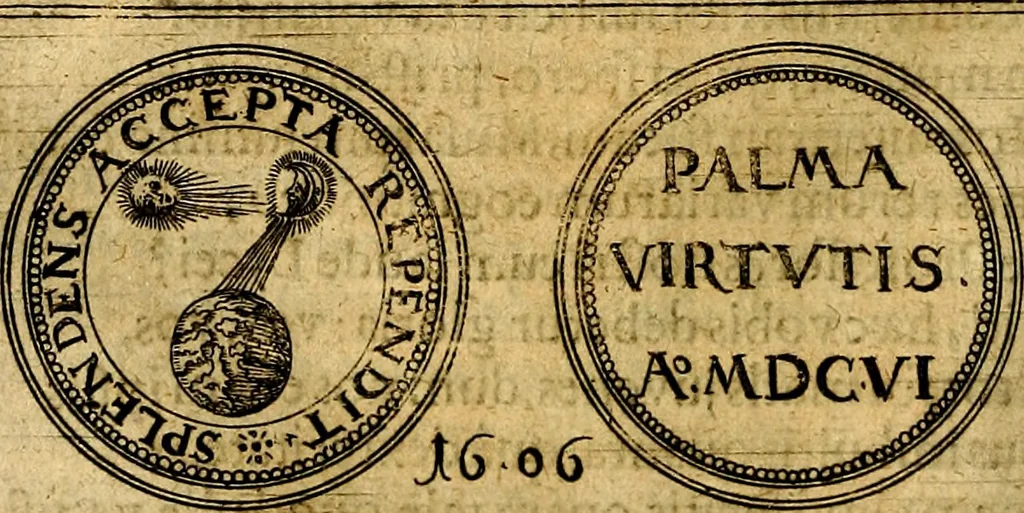 An illustration from Emblemata anniversaria Academiae Noribergensis, qvae est Altorffii: stvdiorum juventutis exercitandorum caussâ inde ab ann. Christi CD D LXXVII usq; ad annum CD D CXVI proposita; oratiunculis eruditis & nervosis in panegyribus academicis explicata, 1617, leaf 411