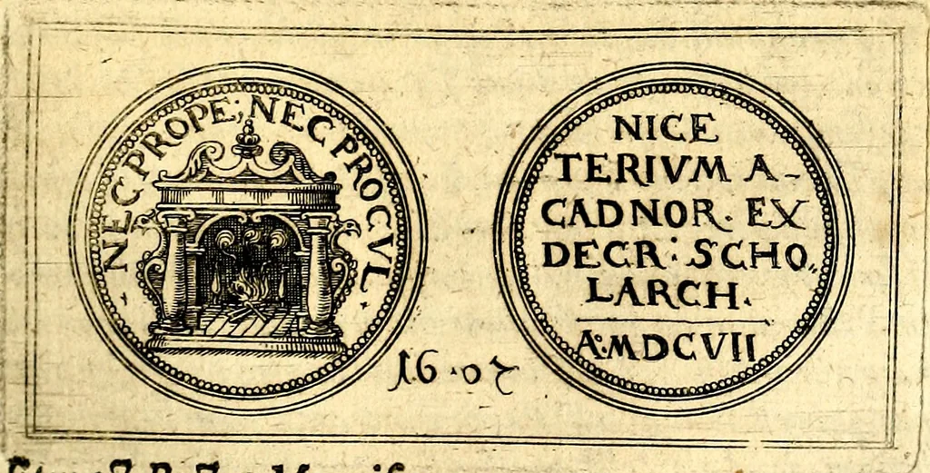 An illustration from Emblemata anniversaria Academiae Noribergensis, qvae est Altorffii: stvdiorum juventutis exercitandorum caussâ inde ab ann. Christi CD D LXXVII usq; ad annum CD D CXVI proposita; oratiunculis eruditis & nervosis in panegyribus academicis explicata, 1617, leaf 426