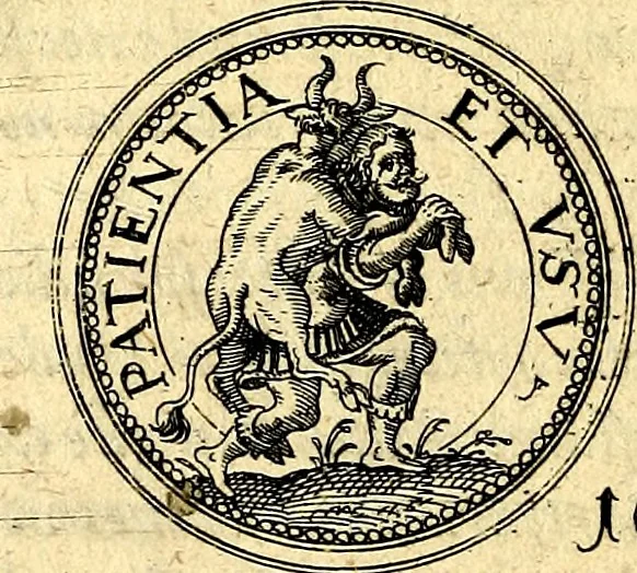 An illustration from Emblemata anniversaria Academiae Noribergensis, qvae est Altorffii: stvdiorum juventutis exercitandorum caussâ inde ab ann. Christi CD D LXXVII usq; ad annum CD D CXVI proposita; oratiunculis eruditis & nervosis in panegyribus academicis explicata, 1617, leaf 451