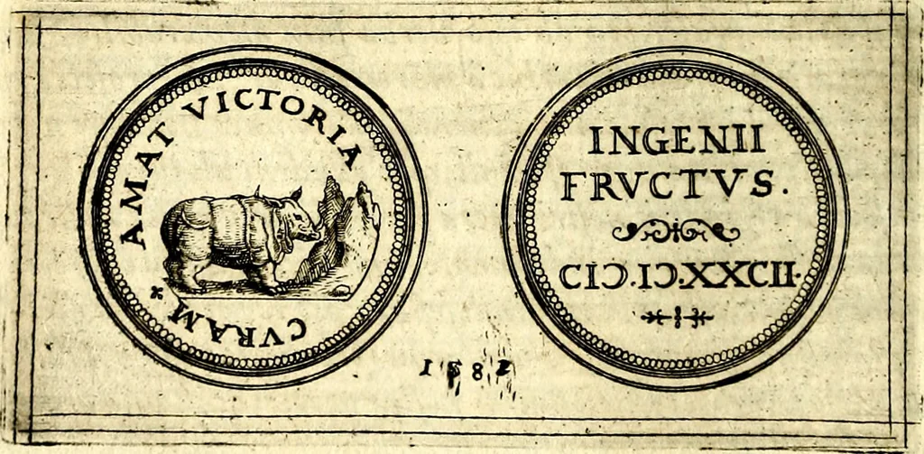 An illustration from Emblemata anniversaria Academiae Noribergensis, qvae est Altorffii: stvdiorum juventutis exercitandorum caussâ inde ab ann. Christi CD D LXXVII usq; ad annum CD D CXVI proposita; oratiunculis eruditis & nervosis in panegyribus academicis explicata, 1617, leaf 87