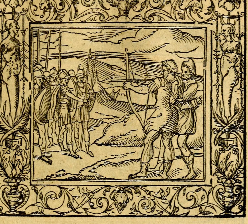 An illustration from Emblemata : cum aliquot nummis antiqui operis, 1564, leaf 155