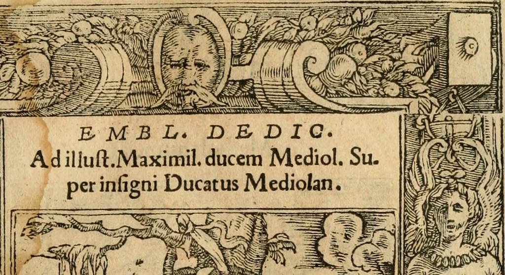 An illustration from Emblemata d'A. Alciati : denuo ab ipso autore recognita ac, quae desiderabantur, imaginibus locupletata : accesserunt noua aliquot ab autore emblemata, suis quoque eiconibus insignita, 1550, leaf 10