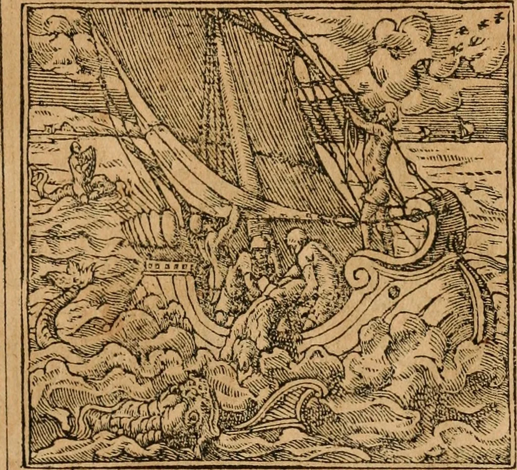 An illustration from Emblemata d'A. Alciati : denuo ab ipso autore recognita ac, quae desiderabantur, imaginibus locupletata : accesserunt noua aliquot ab autore emblemata, suis quoque eiconibus insignita, 1550, leaf 100
